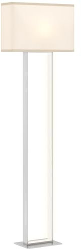 HOMCOM LED Stehlampe Wohnzimmer Stehleuchte mit Leinen-Lampenschirm, minimalistische Standleuchte Nachtleuchte für Schlafzimmer Weiß