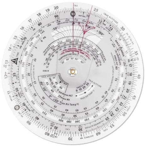 Rersduyt E6B-R 6 Inch Diameter Circular Flight Computer, Flight Computer Calculator Standard Flight Training Student Use IFR VFR