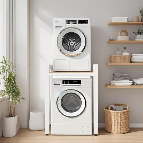 Tumble Dryer Rack, Floor Standing Washer-Dryer Storage, Height Adjustable with Shelves, Load Capacity 800 Kg, Ideal for Tumble Dryers and Dishwashers