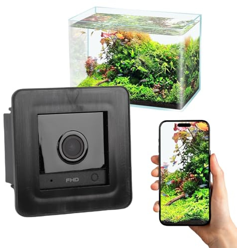 Plyisty 2K HD Camera for Fish Tank, Aquarium, Reptile Terrarium, 140° Wide Angle, AI Motion Detection, 2.4GHz WiFi, Two-Way Audio, Anti-Glare, No Reflection