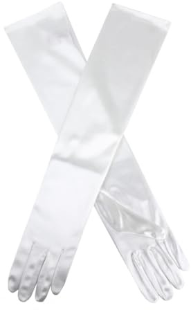 Dents Women's Long Satin Evening Gloves IVORY ONE