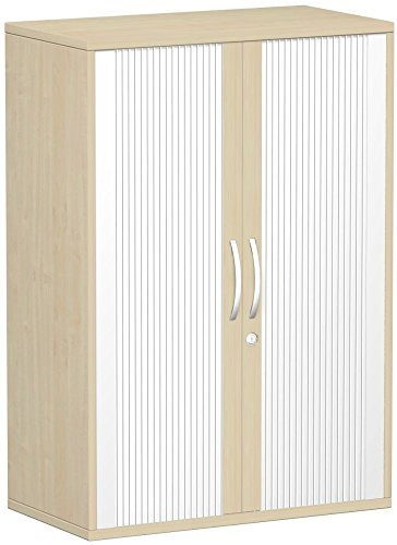 Gera Möbel Schranksystem Flex Querrollladenschrank, Holzdekor, Silber/ahorn, 80 x 42.5 x 118.2 cm