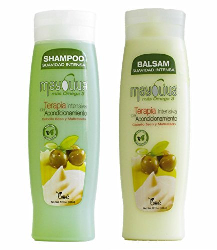 Mayoliva Mayonnaise und Olivenöl Shampoo und Conditioner Set, Shampoo 325 Gramm, Haarspülung (Conditioner) 310 Gramm, Organische Naturkosmetik, Shampoo und Conditioner für trockene und spröde Haare