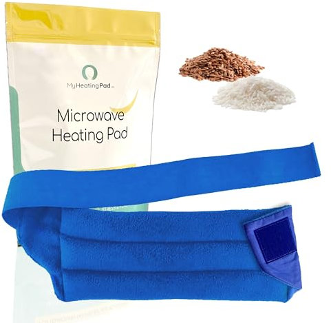 My Heating Pad Microwavable and Adjustable Heat Pack with Full Waist Wrap | Perfect for Back Pain Muscle Relief and Menstrual Cramps Relief | Compress Pad for Lumbar and Abdomen Hot/Cold Therapy Blue