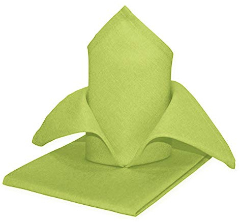 Haus und Deko Servietten 6er Pack Stoffservietten Struktur Leinen-Optik bügelfrei 40x40 cm beschichtet #1562 apfelgrün