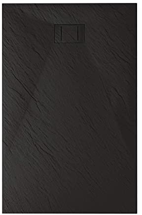 Piatto doccia 80x160 Antracite H.2.6 cm effetto pietra ardesia SMC in resina termoformata.