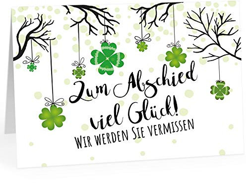 XXL Abschiedskarte (A4) | Wir werden SIE vermissen | mit Umschlag | edle und hochwertige Klappkarte | Zum Abschied | Große Karte für Kollegen, Pension, Rente | Maxi Karte | Überformat