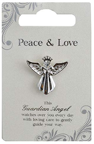 Silberfarbene Engelsnadel mit Edelstein, sentimentale Geschenkidee