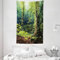 ABAKUHAUS Urwald Wandteppich und Tagesdecke, Wilder Efeu auf Bäume aus Weiches Mikrofaser Stoff Waschbar ohne Verblassen Digitaldruck, 140 x 230 cm, Waldgrün Braun