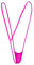 ranrann Femme Sexy Body String Micro Bikini Thong Lingerie Ouverte Bandage sous-vêtements de Nuit Erotique Bodysuit Monokini Sexy Une Piece Maillot de Bain Couleur Rose Taille Unique