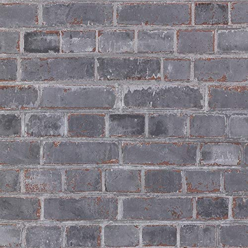 Muriva Urban Brick Grey Wallpaper 161503 - Faux Brick Stone Wall Urban Living