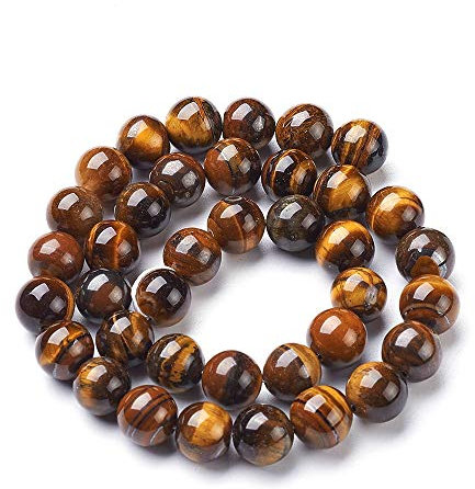 Tigerauge Edelstein Perlen 6mm ** A Grade ** Naturstein Rund Perlenkette Perle mit Loch zum auffädeln Schmuckstein Gemstone Beads G68