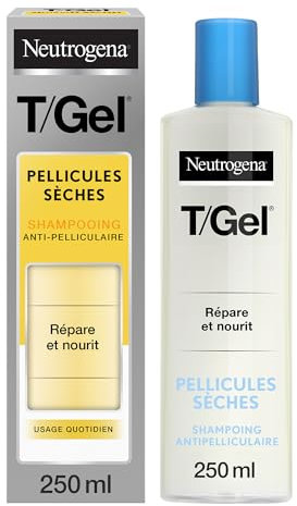 Neutrogena | Shampooing Antipelliculaire T/Gel Pellicules Sèches (flacon de 250 ml) – Shampoing pour cheveux secs et abîmés – Soin cheveux réparateur et nourrissant pour un usage quotidien