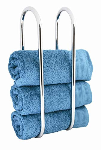 Chrome Plated Wall Mounted Oceana Bathroom Towel Rail Holder Storage Rack