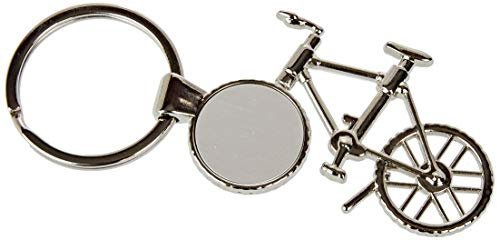 Mopec Llavero Bicicleta 10x4,5cm Porte-clés vélo 10 x 4,5 cm, Argent métallique, Taille unique
