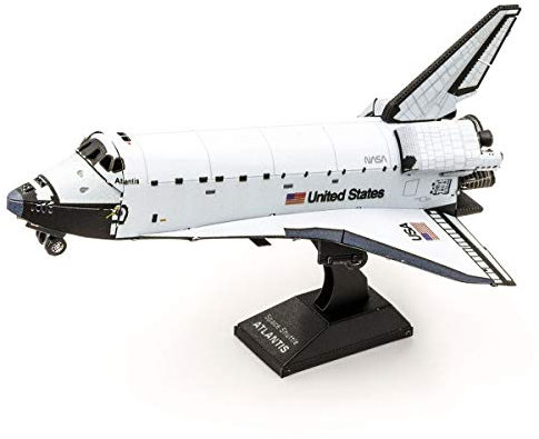 Metal Earth Fascinations MMS211A Metallbausätze - NASA Raumfahrt Space Shuttle Atlantis, lasergeschnittener 3D-Konstruktionsbausatz, 3D Metall Puzzle, DIY Modellbausatz, 2 Metallplatinen, ab 14 Jahre