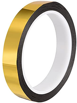 sourcing map Cinta de Mylar metalizada en tono dorado, 20 mm x 50 m/164 pies para decoración de artes gráficas, borde de barco