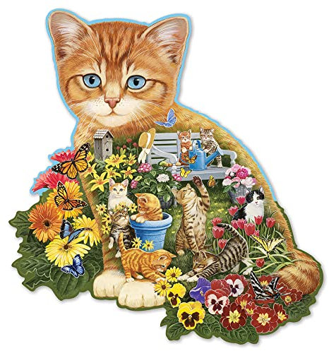 Bits and Pieces - 750 Shaped Piece Jigsaw Puzzle for Adults 56cm x 66cm - Ginger Kitten - 750 Shaped Jigsaw by Artist Jack Williams