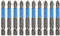 Bestgle 10 Pcs Juego de Puntas Antideslizantes Puntas de Destornillador Magnético Destornillador de Estrella de 1/4 Pulgadas, Acero S2 Longitud de 50 mm