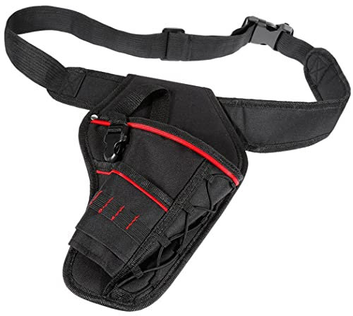 Fondina per trapano, supporto per trapano con cintura regolabile in vita, borsa per attrezzi elettrici con clip per cintura per cacciavite, martello e manico a T