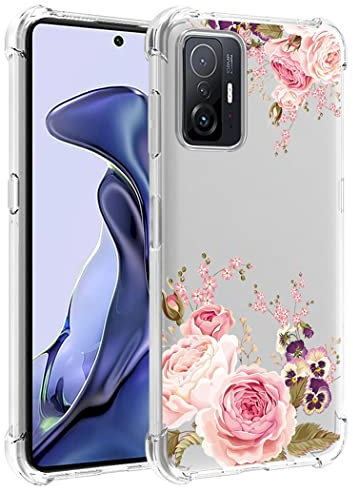 Yerebel Custodia per Mi 11T 5G/Mi 11T Pro 5G 21081111RG Custodia Carina, Trasparente Flessibile Bumper TPU Gomma Morbida Silicone Cover Custodia per Xiaomi Mi 11T 5G (Rosa)