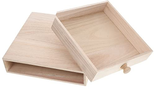 Toddmomy 1pcs Schubladenbox aus Holz Stapelbare Schublade Teebeutel-Aufbewahrungsschublade Unfertige Schmuckschatulle Schmuck-Organizer Halter für Die Aufbewahrung von Zubehör für Die Küche zu