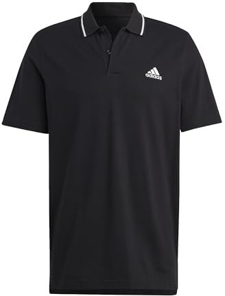 adidas Herren Essentials Piqué Small Logo Polo Shirt, Black, S