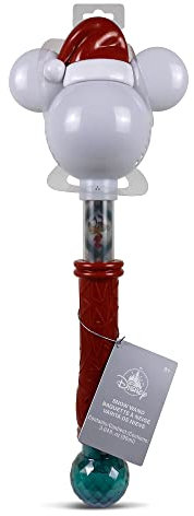 Disney Store Baguette Lumineuse Festive Mickey, 47 cm, Accessoire pour Enfants, Jouet de Noël Magique, coloré et Brillant