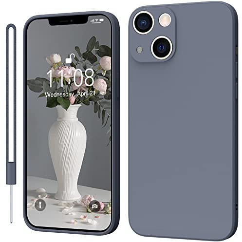 KPPIT Compatible with iPhone 14 Plus case,Silicone Case,Ultra Slim Soft Gel Anti-Scratch,Microfiber Lining,Rubber Shockproof Case Cover iPhone 14 Plus 6.7 inch, Lavender Gray
