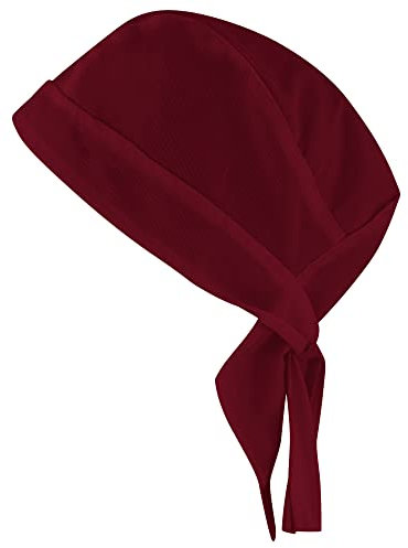 PALLTEX Gordon Toque de chef unisexe pour homme et femme Taille unique Noir/blanc, Bourgogne 1 pièce, taille unique