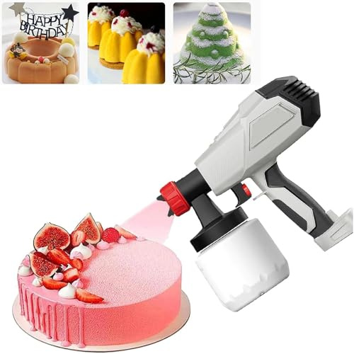 Chocolate Spray Gun Kit for Cake Decorating, 500W Electric Food Airbrush with 3 Nozzles, Portable Baking Sprayer for Chocolate, Candy, Desserts, DIY Baker Tools