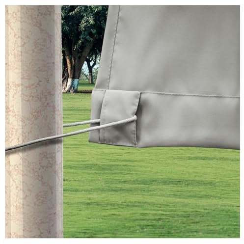 Rosnek Outdoor Vorhang Wetterfest Unten Gewichtet,Outdoorvorhänge mit Ösen H 243xB 132cm Outdoor Vorhänge Wasserdicht Außenvorhang,Winddicht Gardinen für Garten,1 Stück,Hellgrau