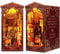 DIY Book Nook Kit – Maison de poupée Miniature en Bois avec Meubles et lumière LED, Puzzle 3D en Bois, Serre-Livres d'art, Kit de Construction pour Les Personnes de Plus de 14 Ans