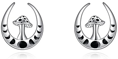 POPLYKE Vintage Pilz Mond Ohrstecker für Frauen Nette lustige Pilz Ohrring Schmuck Geschenke