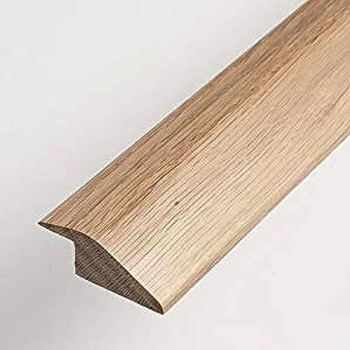 14mm Solid Oak R Section Ramp Reducer Threshold Door Strip Trim 90cm for Wood Flooring Finished Oak
