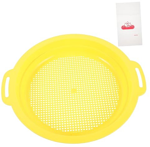 KOMBIUDA Gold Sifting Pan and Handheld Mesh Sieve for Beach and Mining Use Portable Storage Bag, Fine Sorting Mine Filter Pan for Gold Classify and Sand Panning