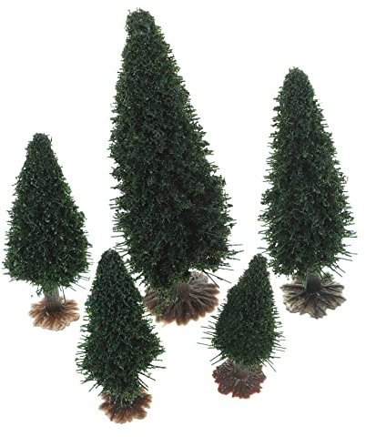 NUOBESTY 15st Kleines Baumlandschaftsmodell Modellbaum-kuchenaufsatz Pentagramm-kerzenhalter Gefälschte Bäume Plastikbäume Grüner Landschaftsbaum Modelle Eisen Miniatur Handgefertigter Baum