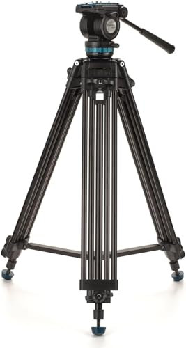 KH25PC Video Tripod with Head, 15lb Payload, Continuous Pan Drag, Anti-Rotation Camera Plate (KH25PC)