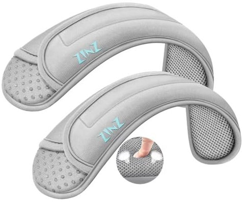 ZINZ 2-Pack Universal-Schulterpolster mit ultradickem Kissen für Taschen, Gepäck, Umhängetaschen, außerdem lang, rutschfest und atmungsaktiv,Grau