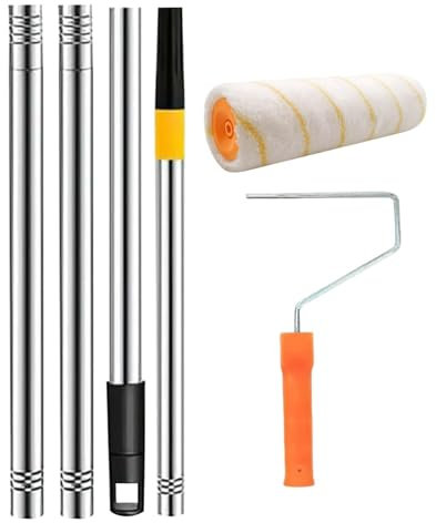 Extension de rouleau de peinture – Rallonge pour peinture | Mât de peintre avec poignée télescopique amovible | Fournitures de peinture murale portable pour plafond, armoires de cuisine, travaux