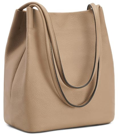 Kattee Damen Handtaschen und Tragetaschen aus weichem Echtleder Schultertasche mit magnetischem Druckknopfverschluss oben Mittel