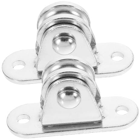 FUNOMOCYA 2St Saugnapf-Clip Seilzug Tank Winde Flaschenzug Draht vielzweckleiter deckenbefestigung pool zubehör umlenkrolle schwimmbadabdeckung Rollen für Seile Riemenscheibe Eisen Silver