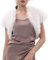 Amazhiyu Fell Brautjacke, Kurzarm Brautstola Bolero Damen, Crop Hochzeitsjacke Kunstpelz Stola, Kurz Kunstfell Winter Jacke Cardigan Offen Front für Abendkleid Hochzeit Festlich, Weiß, S