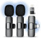 Wireless Bluetooth Lavalier Clip Microphone for iPhone, Video Recording, Live Streaming, Podcast, Vlog, 2 Microphones, USB-C