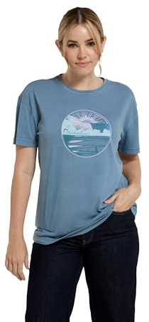 Animal Leena Womens Cotton T-Shirt - Lightweight Top, Everyday Use - Autumn Winter, Hiking, Outdoors & Walking Corn Blue 6