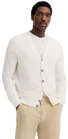 bugatti Herren Cardigan 7600-85530D | Regular Fit V-Ausschnitt Knopfleiste Ripp-Struktur stilvoll bequem vielseitig