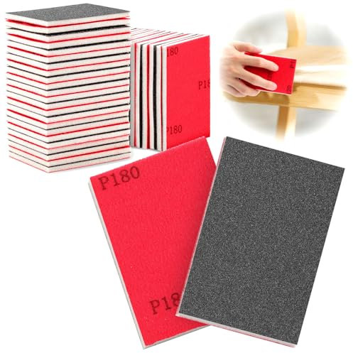 TXXATX 27 Stück Schleifpad 180 Körnung Schleifschwamm Holz Weich Schleifschwämme Flexibles Schleifpads Handschleifblöcke für Trockenbau Holz Möbel Metall Polieren Farbe Autokarosseriereparatur