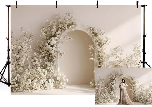 AIBIIN 7x5ft Boho Floral Photography Background Arched Wall Backdrop Birthday Wedding Maternity Portrait Decor Photo Studio Props