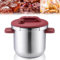 McbeAn Stainless Steel Pressure Canner and Cooker, 7L/22cm Instant Cook Pot, with Adjustable Exhaust Valve, with Steamer Basket and Glass Lid, for Works On All Cooktops