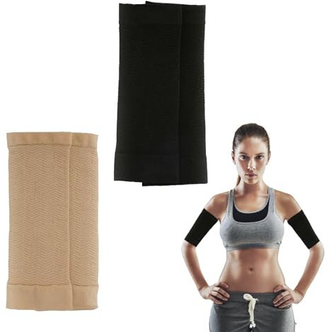 EUYKQNOI 4 pièces manchon de compression bras Brassards de Sudation,Bandes Anti Transpiration pour Bras de Sauna,Bandes Amincissantes pour Bras Manchons d'entraînement de Bras Réglables Entraînement